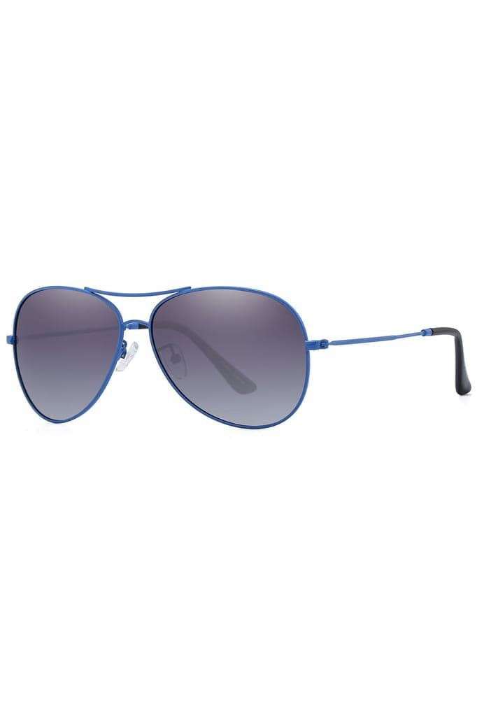 PARIM Polarized Unisex Aviator Sunglasses Blue Frame / Grey Lenses | SKU 1283 C1