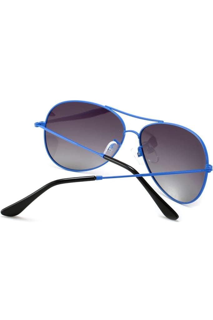 PARIM Polarized Unisex Aviator Sunglasses Blue Frame / Grey Lenses | SKU 1283 C1 view 5