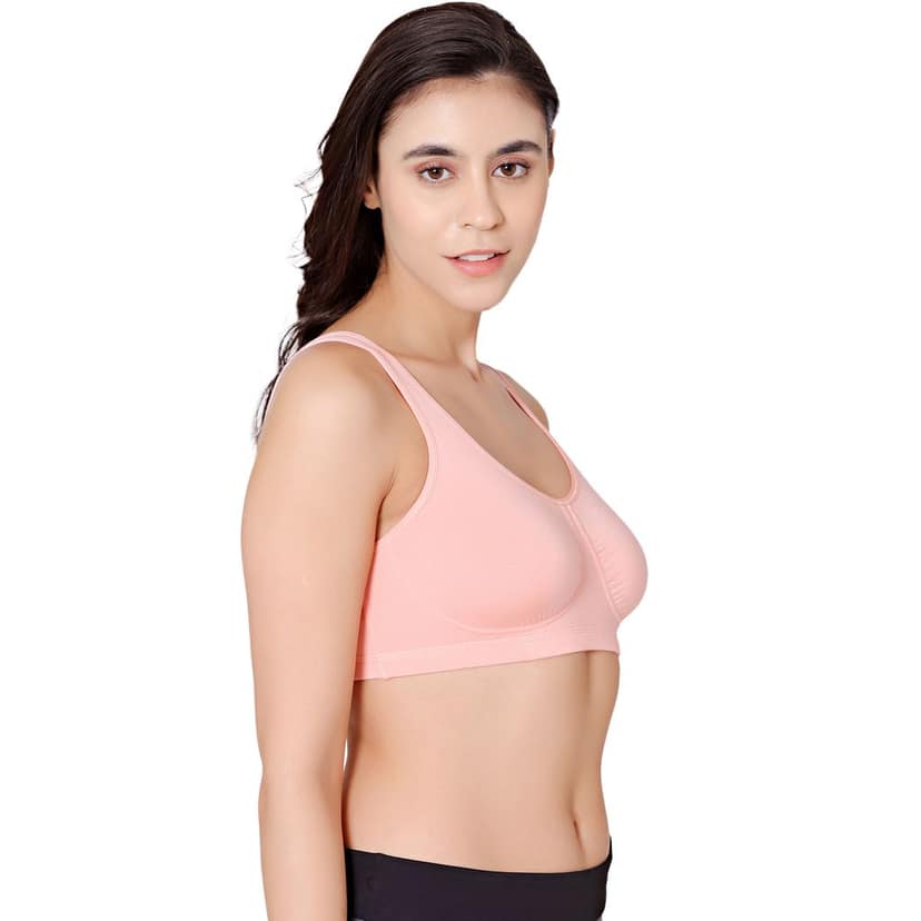 Bodycare modal spandex wirefree broad straps soft cup sleep bra-1625LILAC view 3