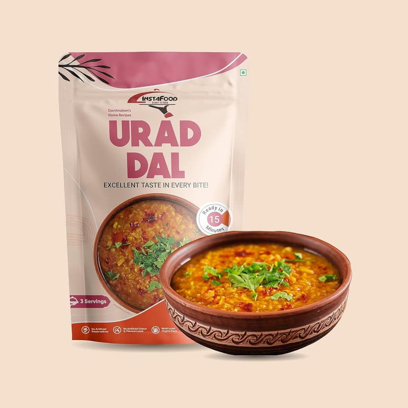 INSTAFOOD Udad Dal | Ready to Eat & Cook Meal | Zip Lock Packaging | Vegetarian Meal | Just Add Water And Cook, 150 gm view 2
