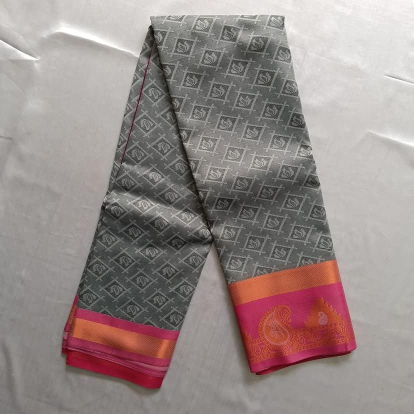 Poonthamil Silk Cotton Saree with Blouse view 4