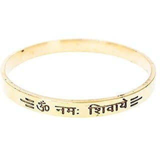 KESAR ZEMS Om Namah Shivay Kada Gold Plated for Men amp Women