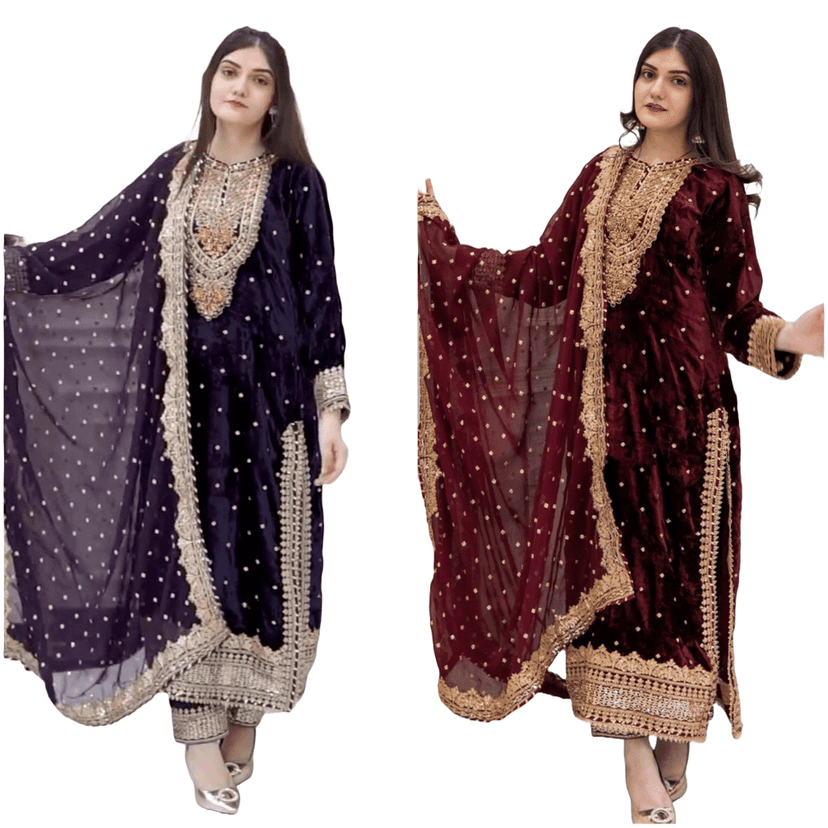 Ready to wear indian salwar kameez Dupatta for women anarkali designer pakistani dresses Festival 3 piece view 2