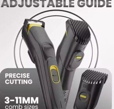 THE DIFFERENCE HTC AT-509 Rechargeable Hair Beard Trimmer for Men Trendy Styler HTC Trimmer Stainless Steel Sharp Blade Beard Shaver (Black) view 3