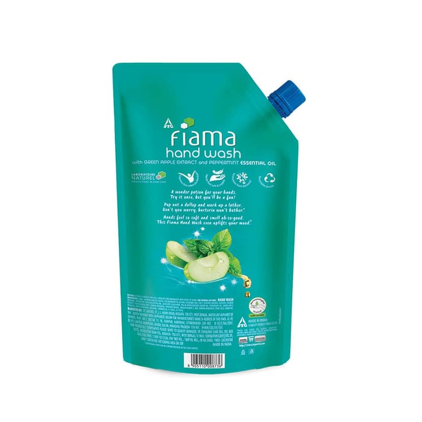 Fiama Fresh Hand Wash,Peppermint Oil & Green Apple Extract Handwash-Refill Pack- Pouch view 2