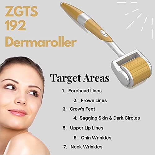 ZGTS 192 Needles Gold Plated Dermaroller with 0.50 mm Titanium Alloy Needles view 5