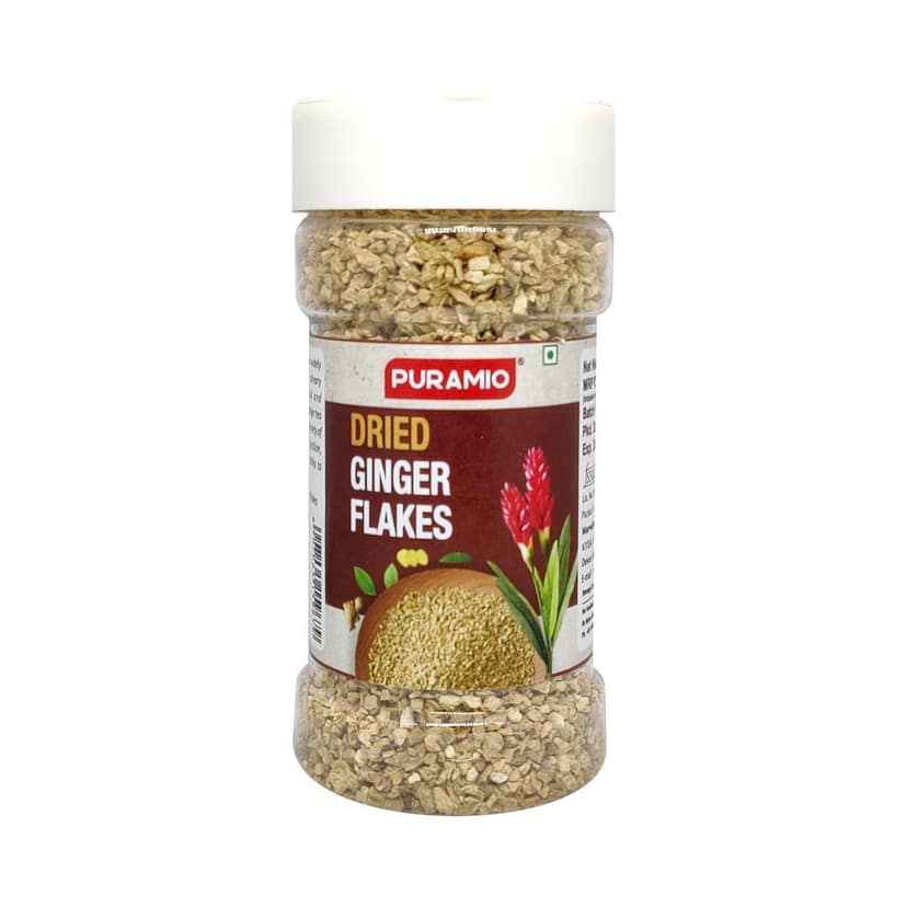 Puramio Dried Ginger Flakes, 150 gm