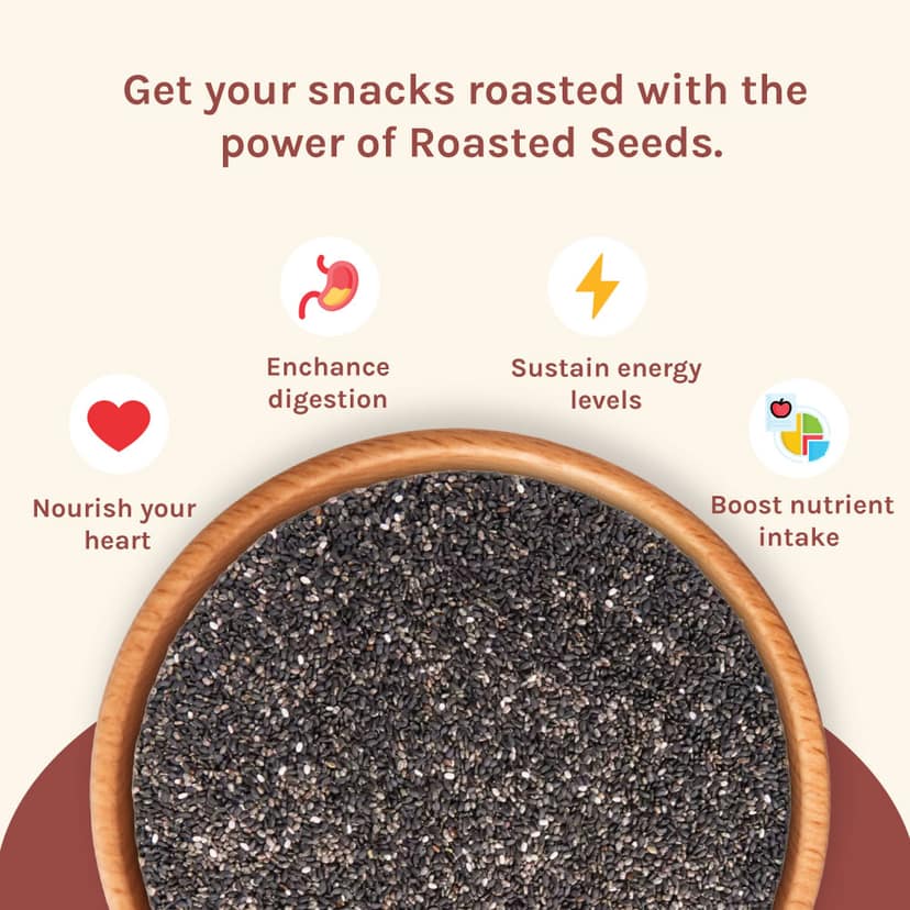 nourish you Roasted Black Chia Seeds view 3
