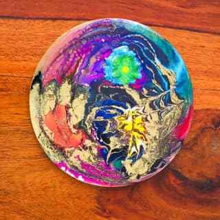 GOLD BURST RESIN ART COASTER
