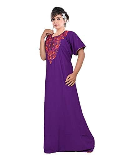 VALENCIA SLEEPWEAR Plain Patty Embroidery Gown Maxi Nightwear Nighty Lizzy Bizzy Soft Fabric view 7
