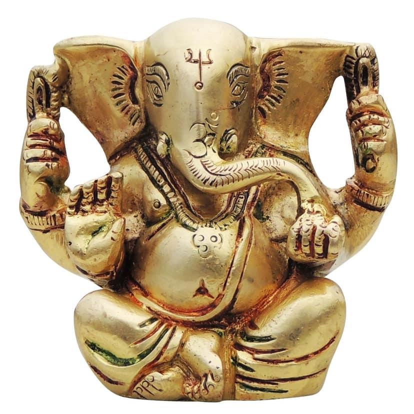 Brass Showpiece Ganesh Ji Statue (BSMAS1241 G) view 2
