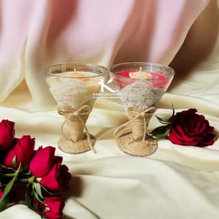 Rose Martini Soy Candles – Pair