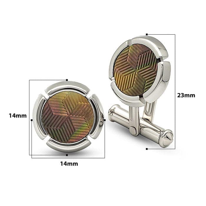 Silver Aurora Pearl (MOP) Limited Edition Cufflinks view 3