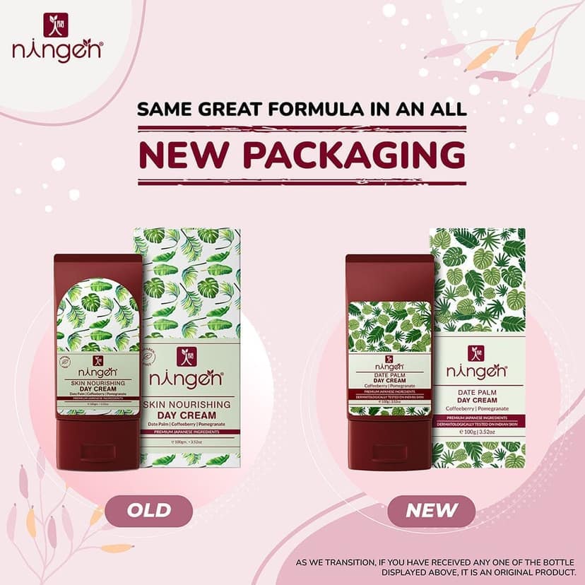 Ningen Skin Nourishing Day Cream I Infused with Date Palm, Coffeeberry and Pomegranate Extracts I Dermatologically Tested, Paraben Free I Delivers Day Long Essential Nutrients and Moisture I 100g view 4