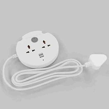 4 Socket Extension Boards (White, 2 m, with USB Port) view 3