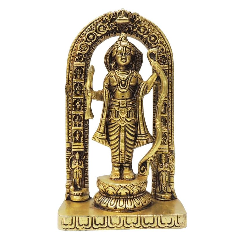 Brass Ram Lala God Idol Statue - 6.5 Inch Decorative Idol (BSMAS1717 G) view 2