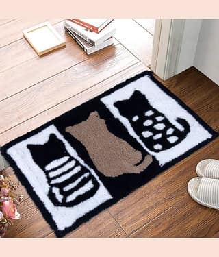 Aazeem Antiskid Cotton Door Mat ( 60 X 40 cm ) Single Magenta