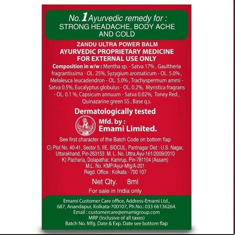 Zandu Balm Ultra Power - 8 ml view 2
