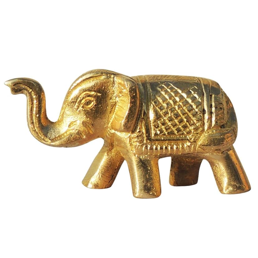 Brass Elephant God Idol Statue for Temple, Puja & Vastu Decor, Height : 1 Inch (BSMAS1130 A) view 2