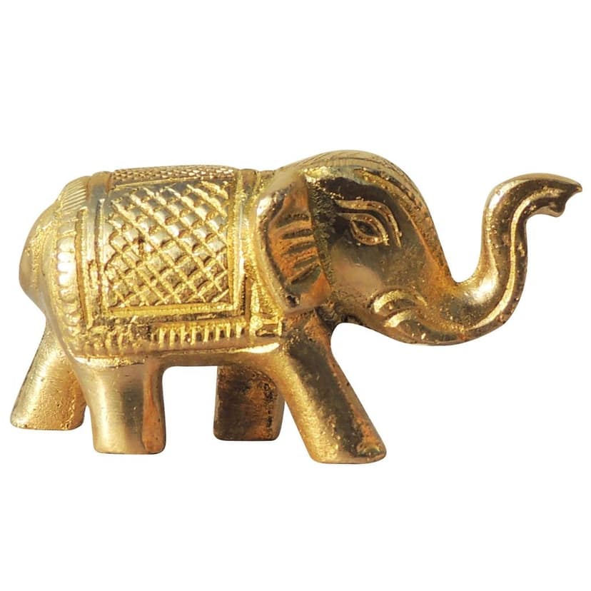 Brass Elephant God Idol Statue for Temple, Puja & Vastu Decor, Height : 1 Inch (BSMAS1130 A) view 3