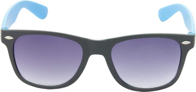 Hrinkar Unisex Rectangular Sunglasses Golden & Blue Frame, Clear & Grey Lens (Medium) - Pack of 2 view 3