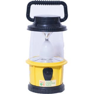 SOLAR UNIVERSE INDIA Solar LED Lamp cum Lantern with 360 degrees white LED lighting, Big Body with Plastic Handle, inbuilt battery solar panel - 6 Modes 4 hrs Lantern Emergency Light