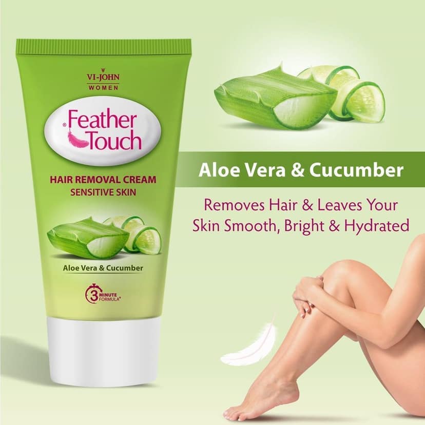 Vi-John Feather Touch Hair Removal Cream Pack Of 5, Rose 40 GM, Sandal 40 GM, Honey 40 GM, Lime 40 GM, Haldi Chandan 40 GM( 200 GM Set Of 5) view 5