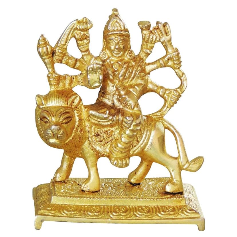Brass Durga Ji God Idol - Premium Quality Handmade Showpiece, Height : 3.5 Inch (BSMAS1044 D) view 2