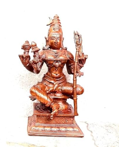 Searchers Paradise - Copper Idols Raja Rajeshwari,4.3 inches Copper Handmade 480 Grams, Patina Antique Finish, Pack of 1 Piece