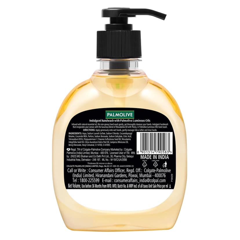 Palmolive Luminous Oils Invigorating Liquid Hand Wash Pump Enriched with Macadamia Oil & Peony ext view 2