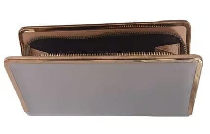 Grey Quilted Wallet - Elegant Clutch view 2