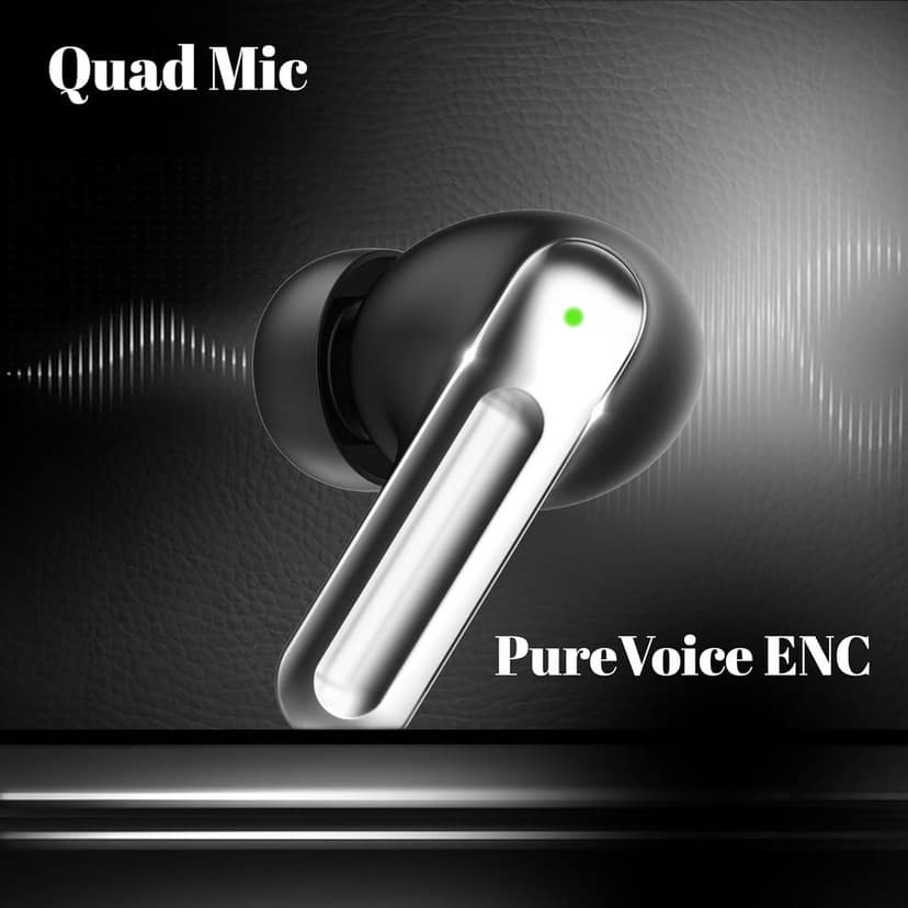 truke Mega 9 New Launch True Wireless in Ear Earbuds W/ 24-Bit Lossless Spatial Audio, 70H Battery Fast Charge Ear Buds (Charcoal Black) view 9