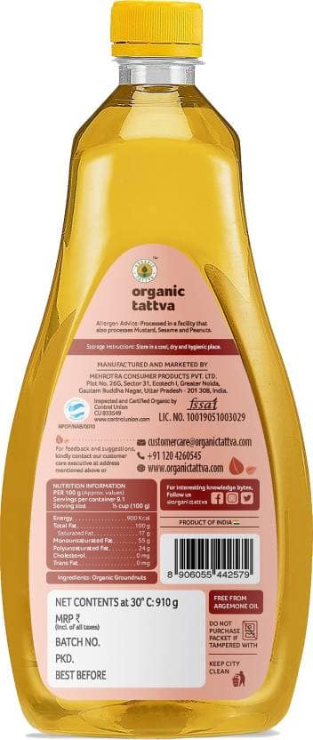 Organic Tattva Peanut Oil view 2
