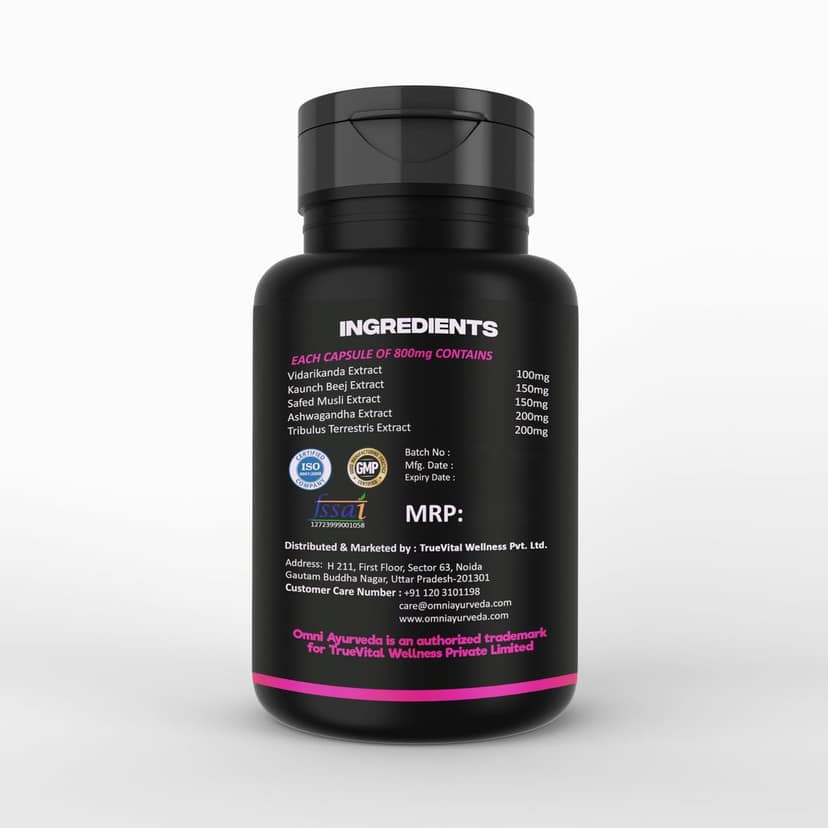 Knight Walker Energy Booster Capsule for Women | Ayurvedic, Natural Herbs | Ashwagandha, Kaunch Beej Extract - 60 Capsules view 2