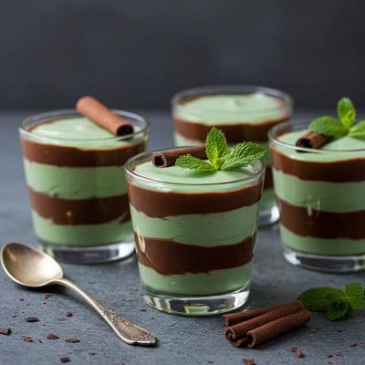 Irish Cream And Mint Chocolate Cups