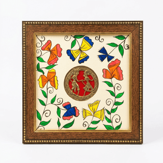 Framed Chokra Jali with Traditional Painting