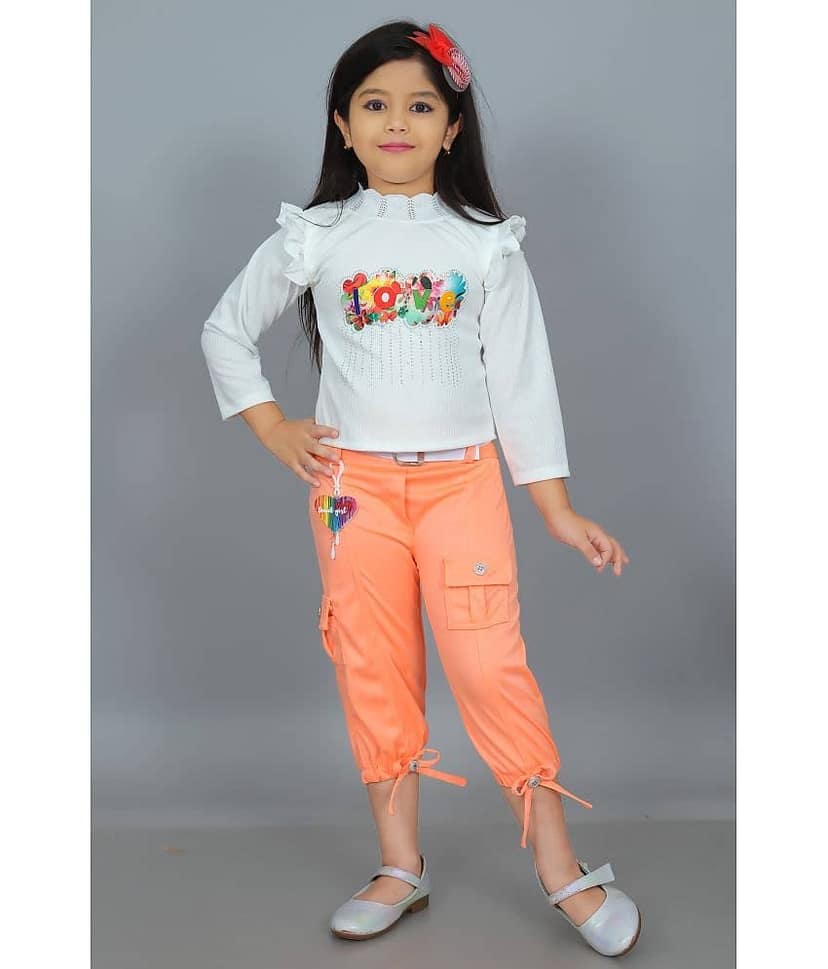 NEWSIFA Pack of 1 Girls Cotton Blend Top With Capris ( Green )