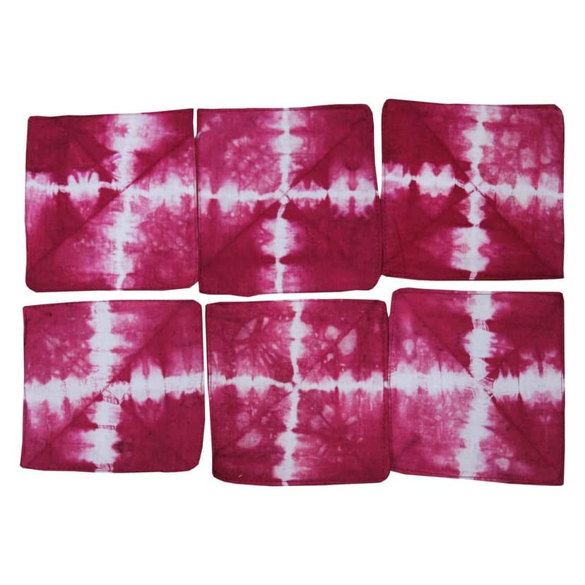 Garvi Gurjari (A Gujarat Govt Enterprise ) Handmade Shibori Pink Coasters (Set of 6) view 2