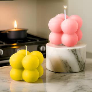 SS Enterprise Organic Soy Wax Bubble Candle for Home Decor | Scented Aromatic Fragrance Candles | Smoke-Free Pillar Candle