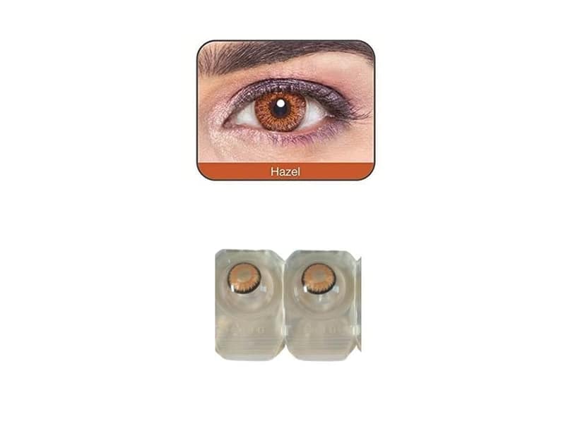 GREEN AND DARK HAZEL MD SPARKLE 2 PAIR MONTHLY COLOR CONTACT LENS WITH CASE, LENS HOLDER AND 60 ML SOLUTION (PACK OF 2 PAIR)