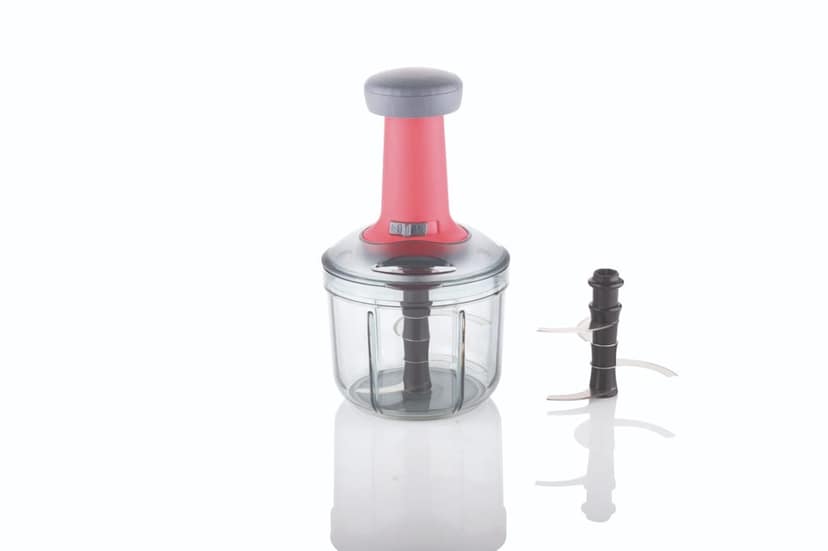 HAPPI Manual Push Chopper 900ml Steel Blade Hand Press Vegetables Chopper Kitchen For Cutting Salad , Onion , Chilly Mixer (Pink) view 2