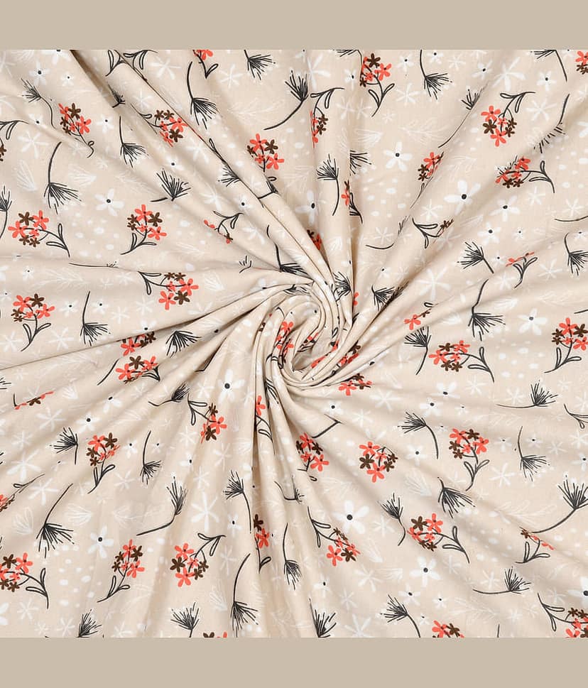 COZYKO Cotton Printed Single Bed Dohar - Beige ( ) view 2