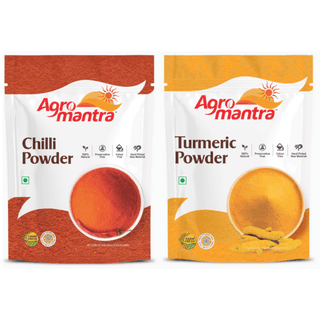 Agro Mantra Red Chilli And Turmeric Powder 500gm Each (pack of 2)