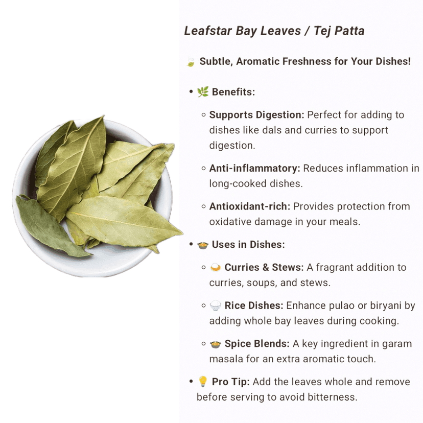 Leafstar Bay Leaves / Tej Patta - 100 gm - One bay leaf view 3