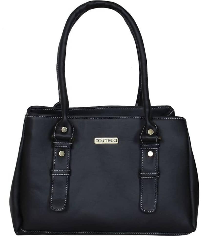 Fostelo - Black Faux Leather Shoulder Bag