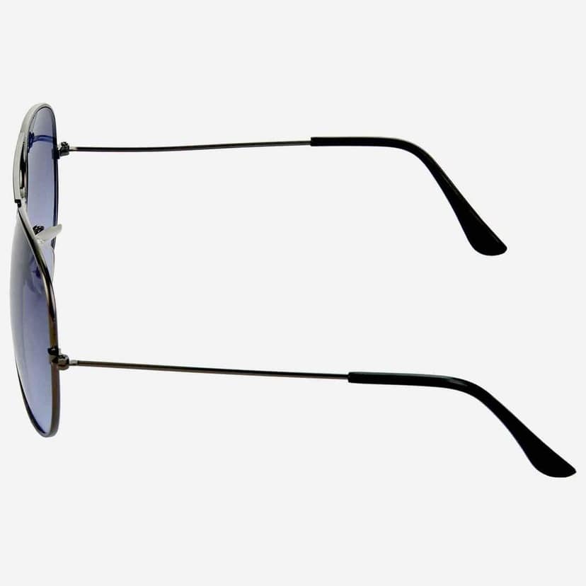 HRINKAR Unisex Pilot Sunglasses Grey & Silver Frame, Blue & Grey Lens (Medium) - Pack of 2 view 4