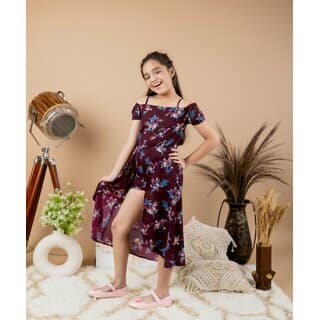 Kids Cave Floral Print Girls Jumpsuit view 2