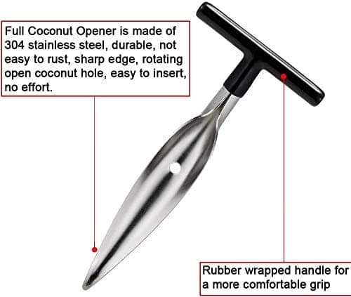 Styxon/Stainless Steel Coconut Opener Tool, Coconut Driller, Coconut Opener Machine, Opener Knife, Coconut Water Opener-(6.4 X 3.2 X 0.9 in) (Pack- 1) view 3