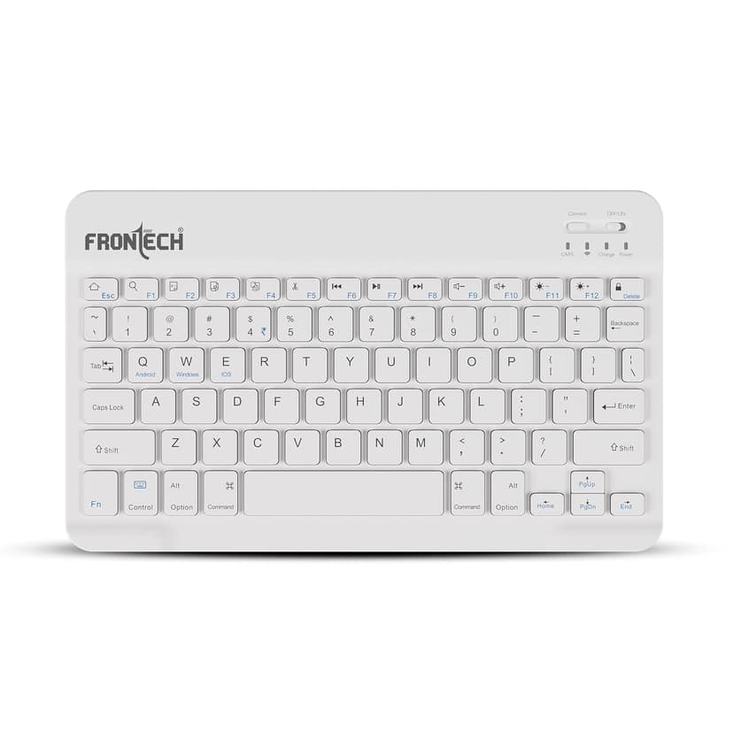 FRONTECH Wireless Mini Keyboard - 78 Keys, Bluetooth Connectivity, Rechargeable, Ultra Slim, Compact Design 1 Year Warranty (FT-1603AW) FRONTECH Wireless Mini Keyboard - 78 Keys, Bluetooth Connectivity, Rechargeable, Ultra Slim, Compact Design 1 Year War