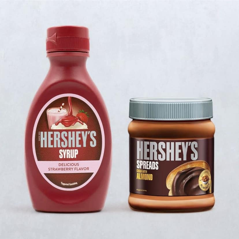Hershey'S Syrup Delicious Strawberry200Gram(200gms) & Hershey'S Cocoa + Almond Spread(350gms) Combo view 2